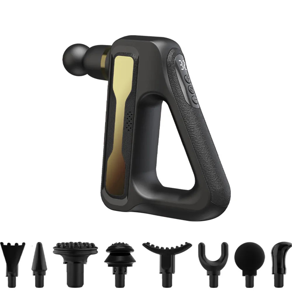 Blueidea Fascial Gun – Deep Muscle Massage, LCD Display, 32 Speed Levels, 8 Heads (Model BLD-888)
