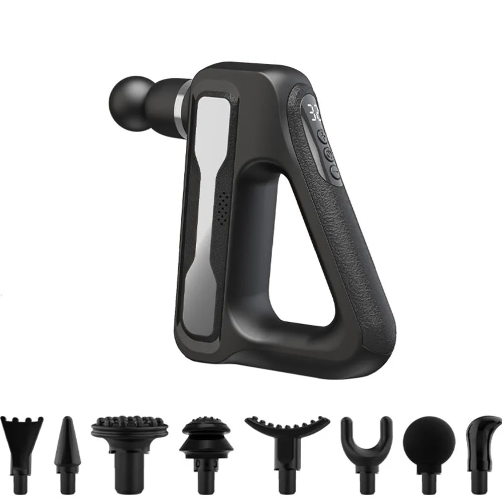 Blueidea Fascial Gun – Deep Muscle Massage, LCD Display, 32 Speed Levels, 8 Heads (Model BLD-888)