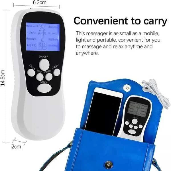 Blueidea BLD-610 Multifunctional Digital Massager – TENS Therapy, 6 Modes, LCD Display, Electrode Pads