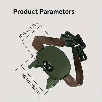 Shiatsu Kneading Massager with Heat Function – Portable Neck & Shoulder Massage Pillow, Olive Green