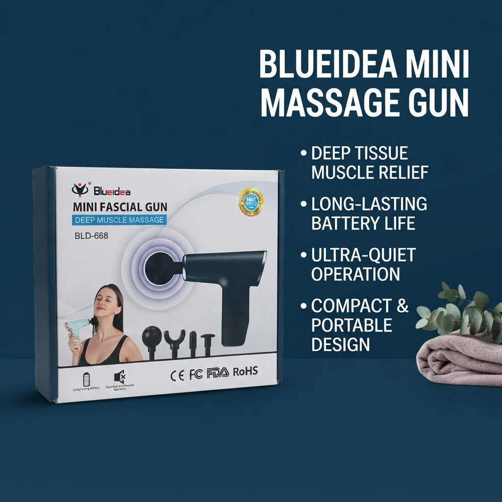 Blueidea Mini Fascial Gun BLD-668 – Compact Deep Muscle Massager, Long Lasting Battery, CE FCC FDA RoHS
