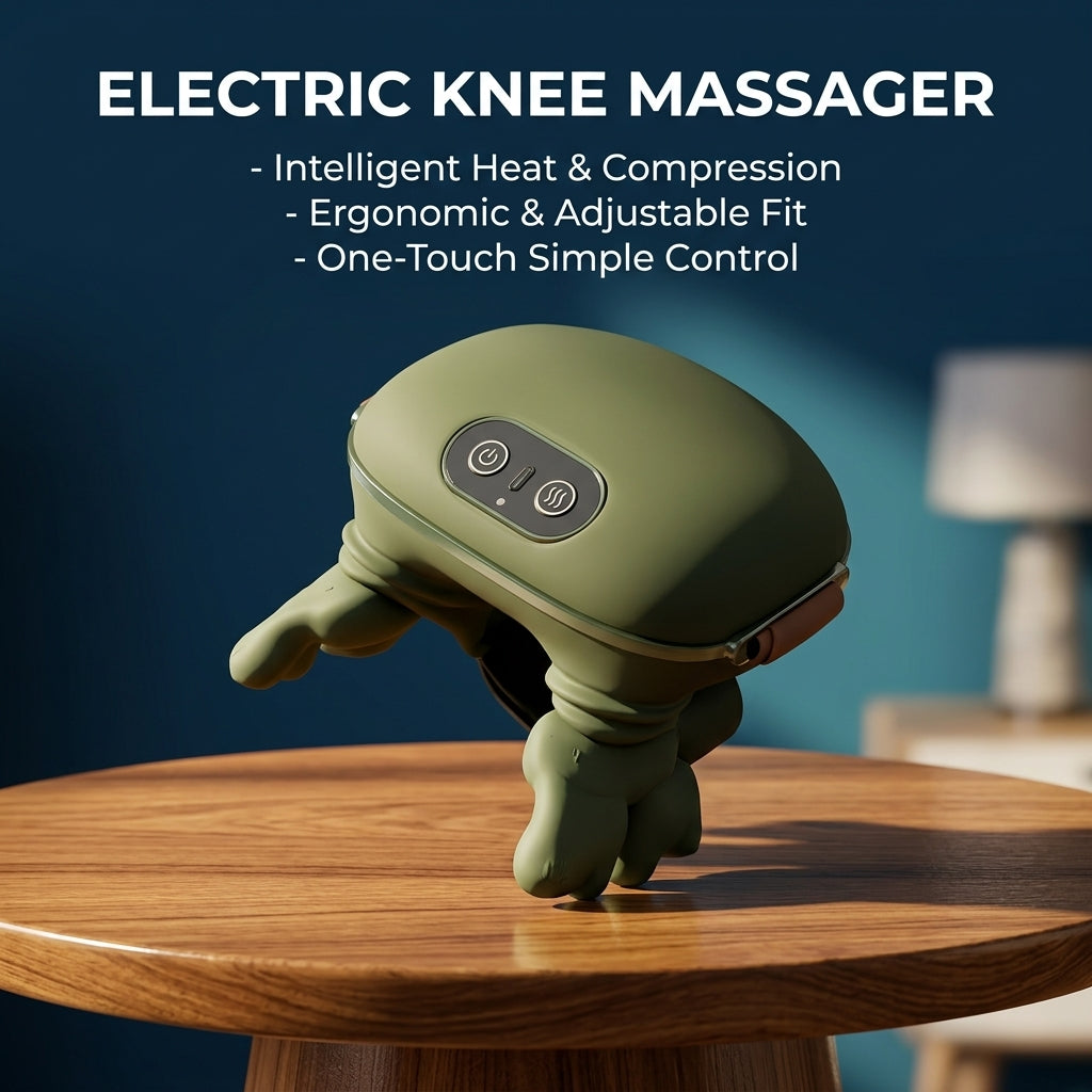 Shiatsu Kneading Massager with Heat Function – Portable Neck & Shoulder Massage Pillow, Olive Green