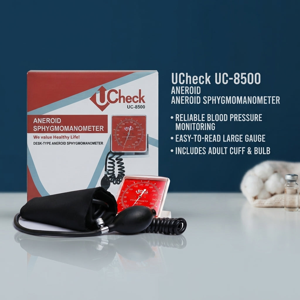 UCheck UC-8500 Aneroid Sphygmomanometer – Desk-Type Manual Blood Pressure Monitor, Large Dial, CE 0197 Certified