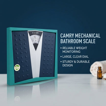 Camry Mechanical Bathroom Scale – Analog Dial Weighing Scale, Max 120kg/260lb, Non-Slip Mat