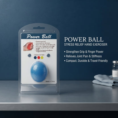 Power Ball Gel Hand Exerciser – Egg-Shaped Stress Relief & Grip Strengthener, Blue