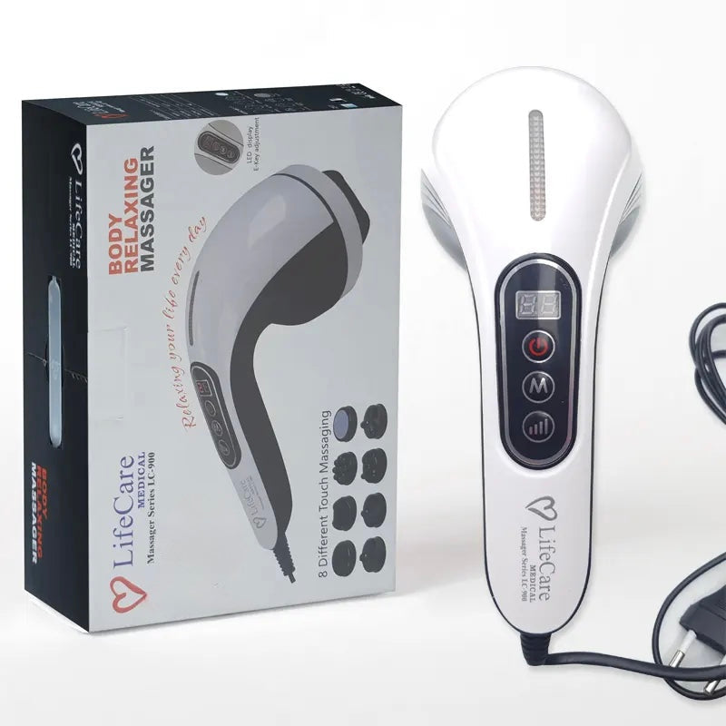 LifeCare LC-900 Body Massager – Corded Electric Relaxing Massager with 8 Heads