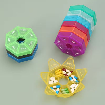 7 Day Pill Organizer Box – Weekly Medicine Box, BPA Free Portable Vitamin & Tablet Storage Case, Travel Pill Container