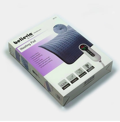 Believia HP-01 Digital Heating Pad – Adjustable Temperature & Timer, Machine Washable, Ultrasoft