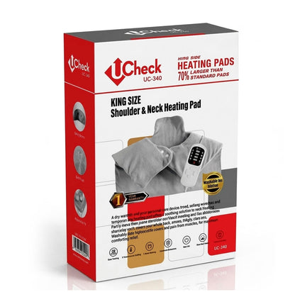UCheck UC-340 King Size Shoulder & Neck Heating Pad – Digital Controller, Washable, 1 Year Warranty