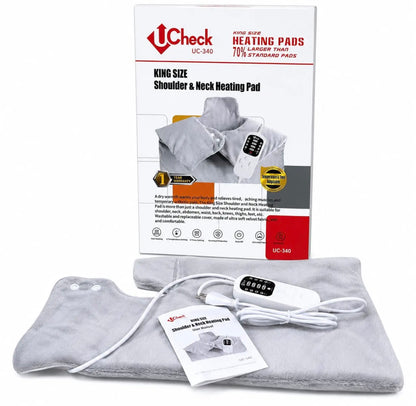UCheck UC-340 King Size Shoulder & Neck Heating Pad – Digital Controller, Washable, 1 Year Warranty