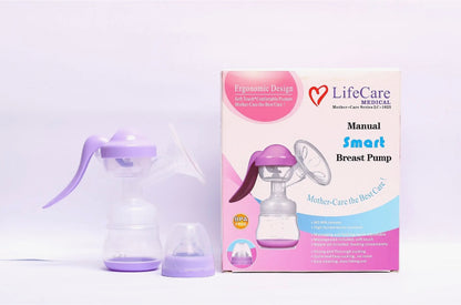 LifeCare Medical LC-1025 Manual Breast Pump – BPA Free, Ergonomic Design, Adjustable Suction, Mother-Care Series