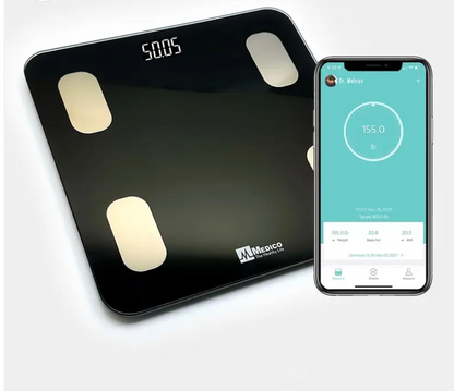 Medico PS-410 Smart Body Fat Scale – Bluetooth Digital Weighing Scale with FitDays App, Max 180kg