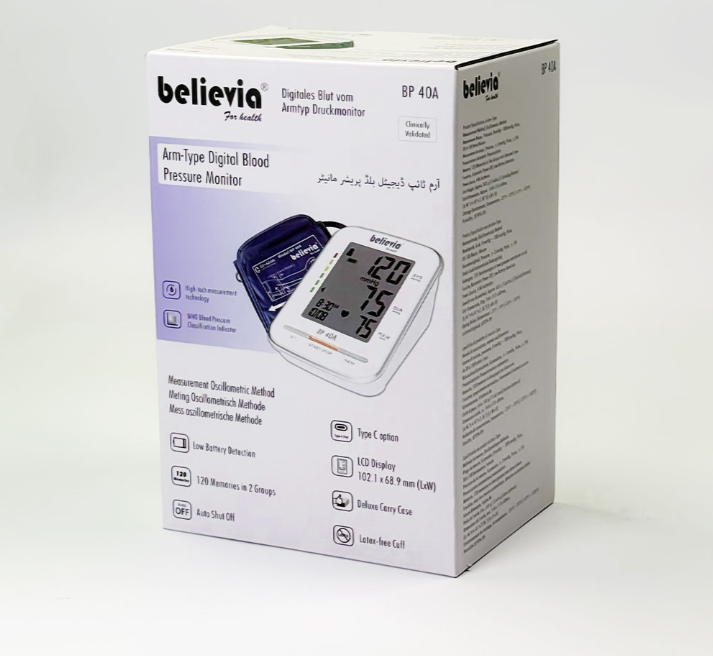 Believia BP 40A Digital Arm Blood Pressure Monitor – Clinically Validated