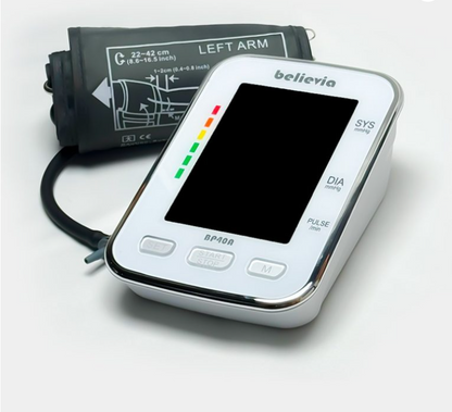Believia BP30A Arm-Type Automatic Blood Pressure Monitor – Clinically Validated, WHO Classification, Adapter & Batteries Included