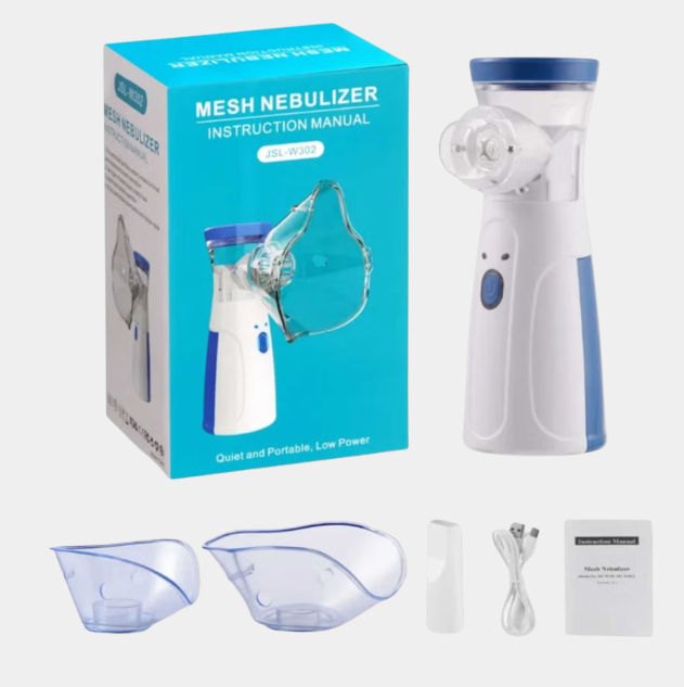 JSL-W302 Portable Mesh Nebulizer – Quiet & Low Power, USB Rechargeable, Adult & Child Mask Included