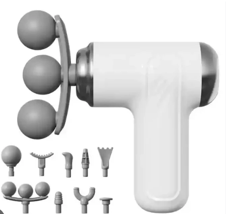 Blueidea Massage Gun BLD-100 – Multifunctional Whole Body Massager, 9 Massage Heads, White