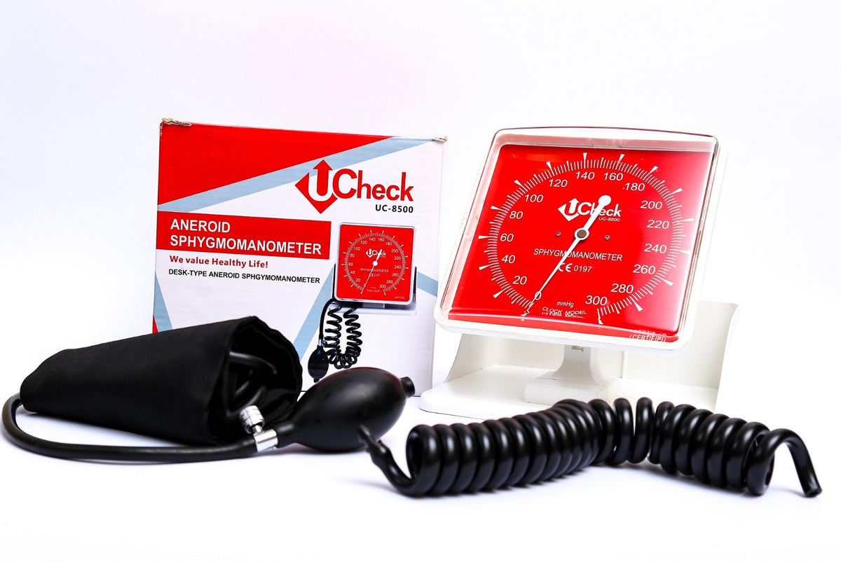 UCheck UC-8500 Aneroid Sphygmomanometer – Desk-Type Manual Blood Pressure Monitor, Large Dial, CE 0197 Certified