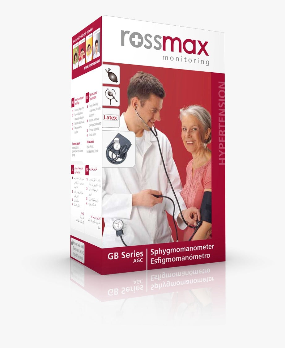 Rossmax GB Series AGC Aneroid Sphygmomanometer – Manual Blood Pressure Monitor with Stethoscope, Clinical Grade