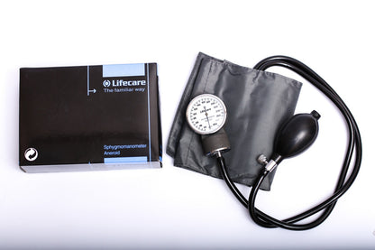 Lifecare Aneroid Sphygmomanometer – Manual Blood Pressure Monitor, Grey Cuff, Certified Gauge