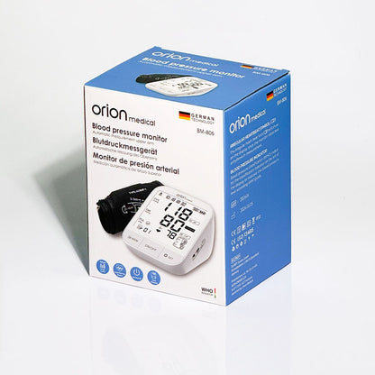 Orion Medical BM-806 Automatic Blood Pressure Monitor – Upper Arm, WHO Indicator, IHB Detection, German Technology
