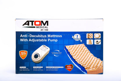 Atom Medical AT-100 Anti-Decubitus Air Mattress with Adjustable Pump – Alternating Pressure System for Bedsore Prevention